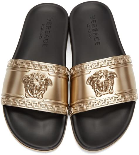 versace slides white and gold|versace slides cheap.